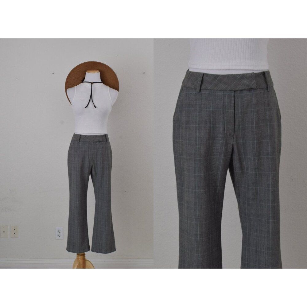 Imperfect Vintage Low Rise Poly/Rayon Plaid Stretch Trousers size 10P | 30 waist